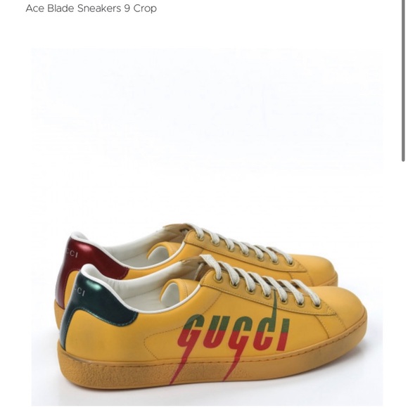 NEW GUCCI Distressed Calfskin Mens Ace Blade Sneakers - Picture 3 of 6